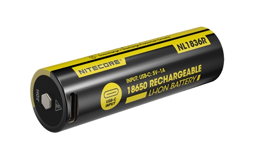 Nitecore NL1836R 3600mAh USB-C Rechargeable 18650 Battery