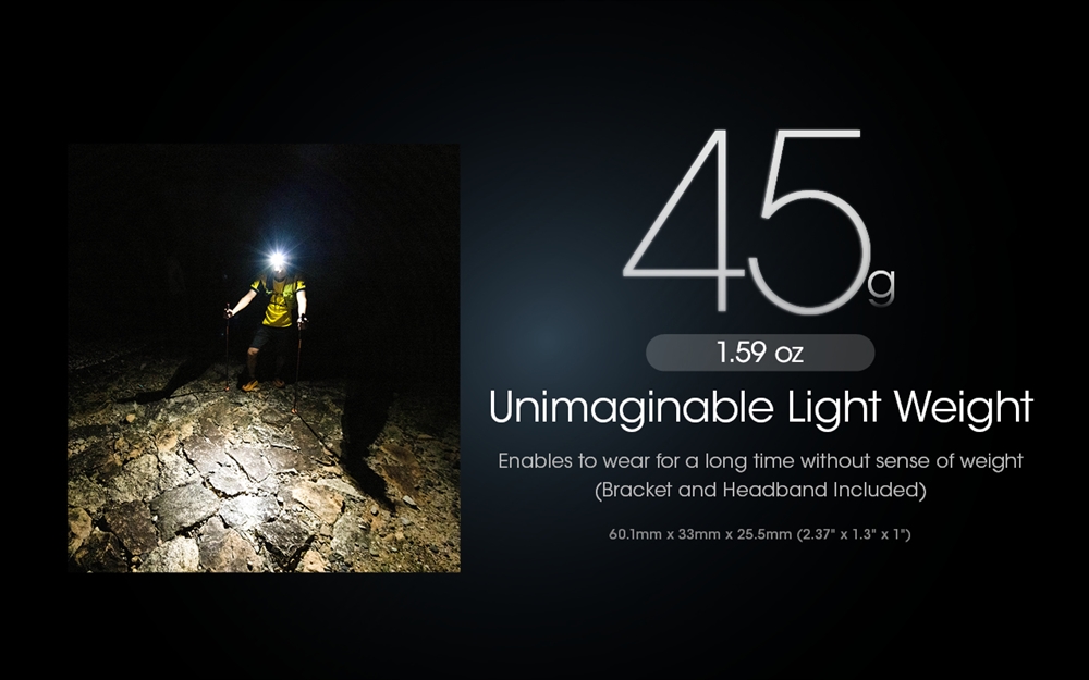 Lampe Frontale Nitecore NU25 – 400 Lumens rechargeable + lumière rouge