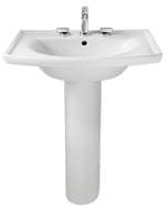 6 Vitreous China Pedestal Lavatory SINK *TOPGRA White