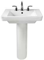 Three Hole 4 Centerset Pedestal Sink White