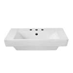 Three Hole 8 Center Pedestal Sink White