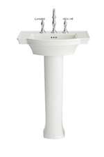 X 8 Center Set Pedestal Lavatory Top Estate White