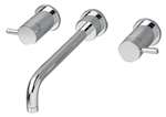 Lead Law Compliant 2 Handle Wall Mount Lavatory Faucet Chrome 1.5 GPM