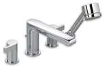 2 Handle Lever Deck Mount Faucet With Hand Shower Studio Chrome