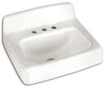 19 X 17 Cast Iron Wall Mount Lavatory Sink White