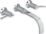 Lead Law Compliant 2 Handle Lever Wall Mount Lavatory Faucet Chrome 1.5 GPM