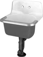 22 X 18 Cast Iron Wall Mount Service Sink White