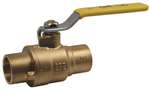 Not For Potable Use 1-1/4 Solder Full Port Forged Brass Ball Valve Stainless Steel
