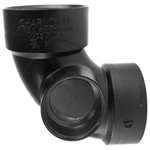 3 X 3 X 2 ABS DWV Side Inlet 90 Elbow