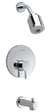 Polished Brass Tub and Shower Trim With Flowise Modern Chrome 2 GPM