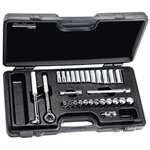 29 PC Met 3/8 DR Standard 12 Pt Socket Set