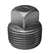 1/2 Black Steel Square HD Plug