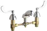 Lead Law Compliant 2 Handle Three Hole Lavatory Fitting Deck Mount 8 Chrome 2.2 GPM