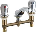 Lead Law Compliant 2 Handle Push Button Lavatory Faucet Chrome 0.25 Gpc