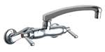 Lead Law Compliant 2 Handle Two Hole Sink Faucet Chrome 2.2 GPM