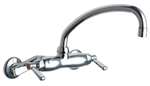 Lead Law Compliant 2 Handle Two Hole Sink Faucet Chrome 2.2 GPM