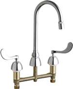 Lead Law Compliant 2 Handle Three Hole Lavatory Fitting Deck Mount Chrome 2.2 GPM
