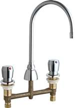 Lead Law Compliant 2 Handle Push Button Metering Faucet 0.25 Gpc