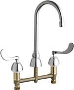 Lead Law Compliant 2 Handle Three Hole Lavatory Faucet Chrome 2.2 GPM