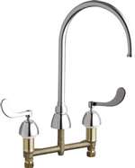Lead Law Compliant 2 Handle Wristblade Handle Kitchen Faucet Chrome 1.5 GPM