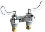 Lead Law Compliant 2 Handle Wristblade Handle Lavatory Faucet Chrome 0.5 GPM