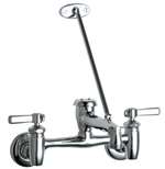 Not For Potable Use 2 Handle Wall Mount Service Sink Faucet & Vacuum Breaker Chrome