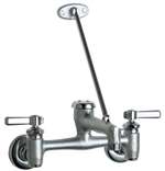 Not For Potable Use 2 Handle Wall Mount Service Sink Faucet & Vacuum Breaker Rough Chrome