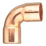 3/4 X 1/2 Wrot Copper X Copper 90 Elbow 7/8 X 5/8 OD