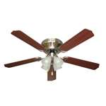 Brushed Nickel 52 5 Blade Ceiling Fan With 4 Light Kit