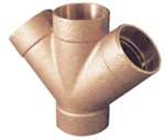1-1/2 DWV Cast Copper X Copper DBL Wye