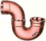 1-1/4 DWV Cast Copper X Copper P Trap L/ Cleanout