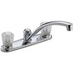 Lead Law Compliant 1.8 GPM 2 Handle Three Hole ADA Faucet Less Spray