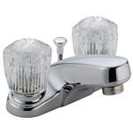 Lead Law Compliant 1.5 GPM 2 Handle Center Set Three Hole Bath Faucet Metal Pop Up