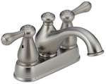Lead Law Compliant 2 Handle Center Set Lavatory Faucet Stainless Steel 1.5 GPM