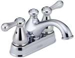 Lead Law Compliant 2 Handle Center Set Lavatory Faucet Polished Chrome 1.5 GPM