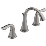 Lead Law Compliant 1.5 GPM 2 Handle Widespread Lavatory Faucet Brushed Stainless Steel