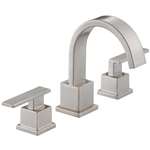 Lead Law Compliant 1.5 GPM 2 Handle Widespread Lavatory Faucet Stainless Steel