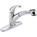 Lead Law Compliant 1.8 GPM 1 Handle 1 Open Right Three Hole Lever Pullout Faucet