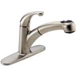 Lead Law Compliant 1.8 GPM 1 Handle 1 Open Right Three Hole Lever Pullout Faucet