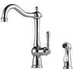Lead Law Compliant 1.8 GPM 1 Handle Kitchen Faucet With Spray