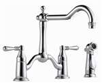 Lead Law Compliant 1.8 GPM 2 Lever Three Hole Kitchen Faucet Polished Chrome