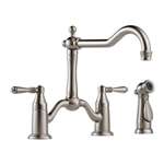 Lead Law Compliant 1.8 GPM 2 Lever Three Hole Kitchen Faucet Brss