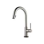 Lead Law Compliant 1 Handle One Hole Pull Down Kitchen Faucet 1.8 GPM Stainless Steel