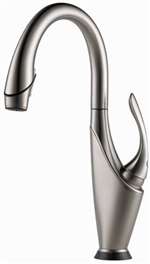 Lead Law Compliant 1 Handle Pull Down Kitchen Faucet Stainless Steel 1.8 GPM