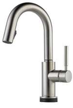 Lead Law Compliant 1 Handle Lever Pull Down Bar Faucet 1.8 GPM Stainless Steel