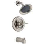 2 GPM 1 Handle Lever Tub and Shower Trim Stainless Steel