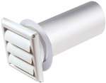 4 White Louvered Dryer Vent Hood