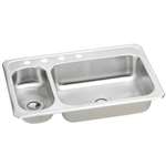 33 X 22 Four Hole Double Bowl Stainless Steel Sink Celebrity