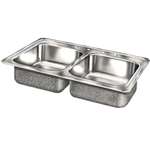 33 X 22 Four Hole Double Bowl Stainless Steel Sink Celebrity