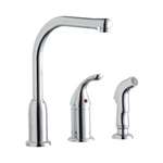 Lead Law Compliant Remote Handle Faucet With Spray Polished Chrome 1.5 GPM